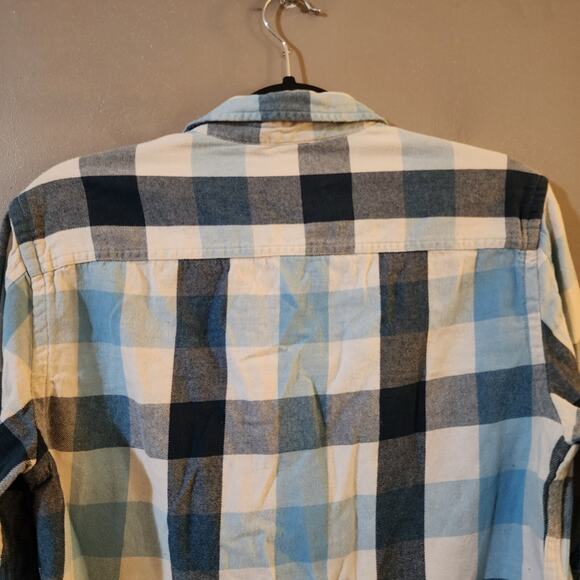 Urban Pipeline Mens Flannel Shirt Size S Blue White Check Long Sleeve Button Up - Picture 9 of 11